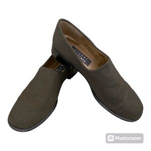 Stuart Weitzman Size 7.5 Black Loafers Canvas Cloth